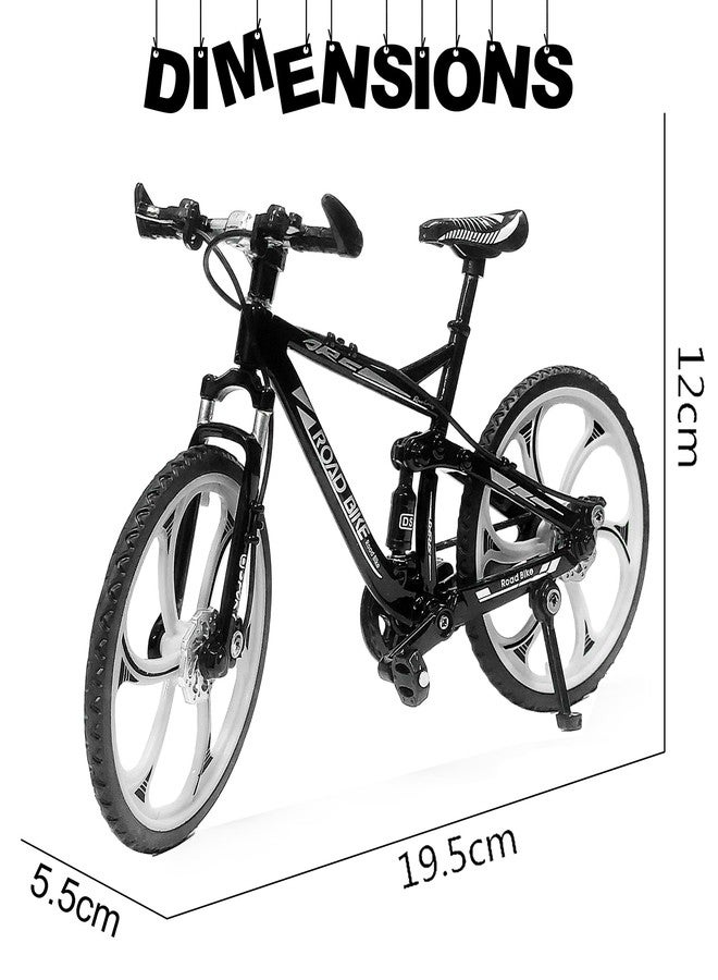 VGRASSP 1:8 Scale Die Cast Street Bicycle Toy for Kids - The Alloy Metal Off-Road Decorative Showpiece Realistic Design Bike Features Moveable and Rotating Handle, Suspension, Wheels, Pedals (Black) - Image 3